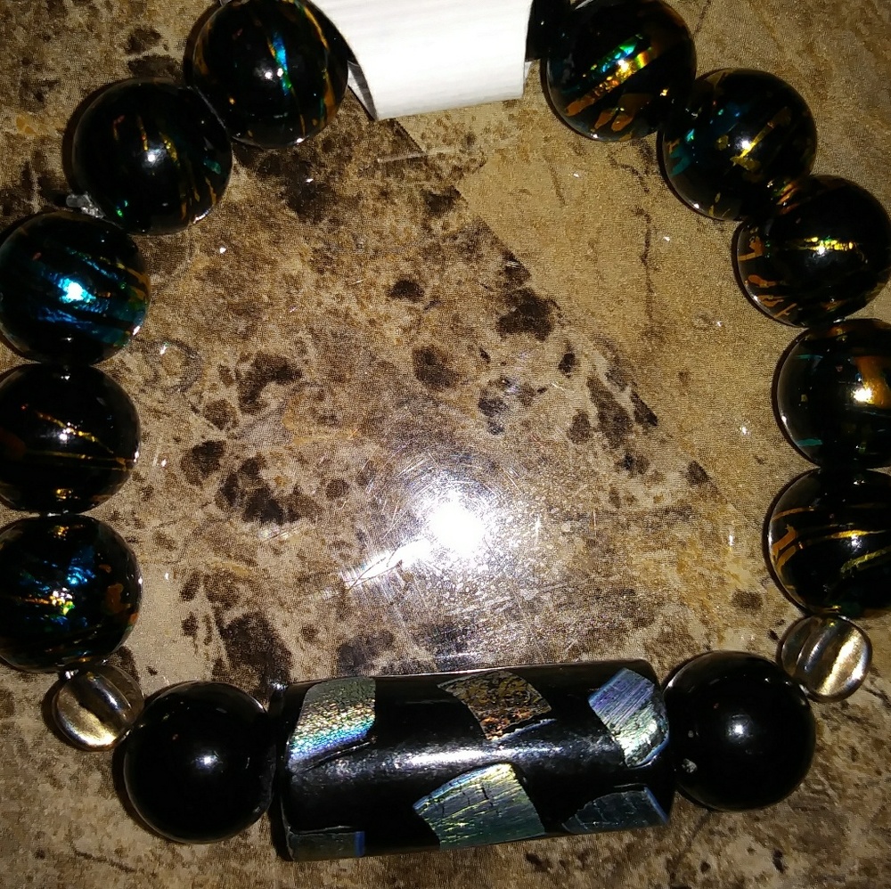 Black beaded bracelet